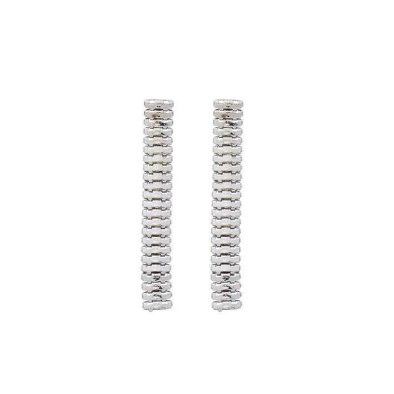 Brinco Snake Banho Ródio Branco