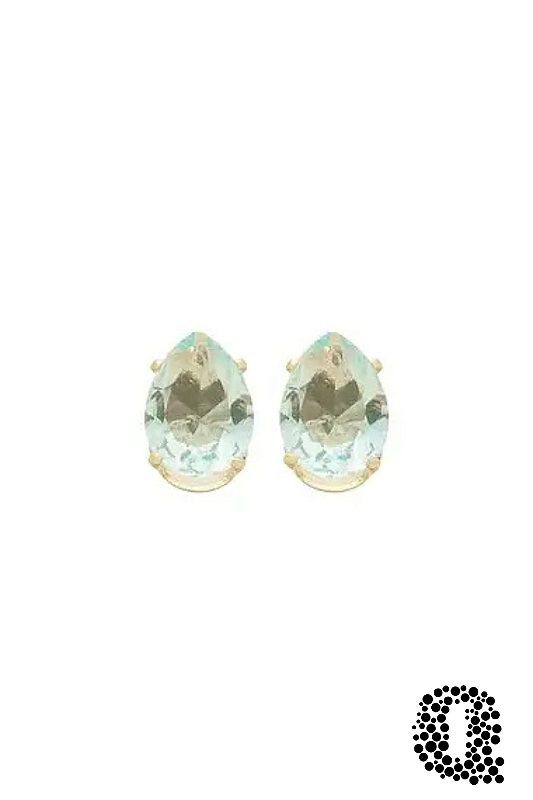 Brinco Gota Azul Claro Banho Ouro 18k