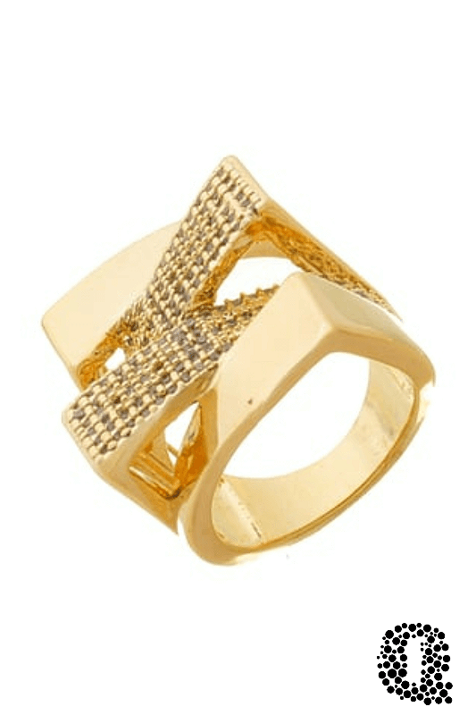 Anel Gotas Sobrepostas Cravejado com Zircônia Banho Ouro 18k
