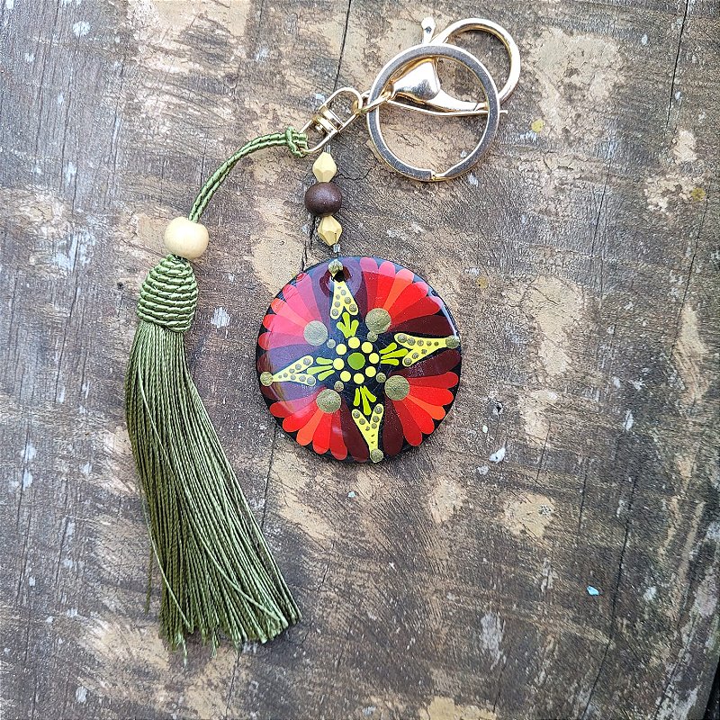 Chaveiro resinado (1 lado) com pingente