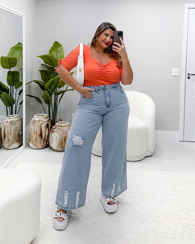 CALÇA JEANS WIDE LEG