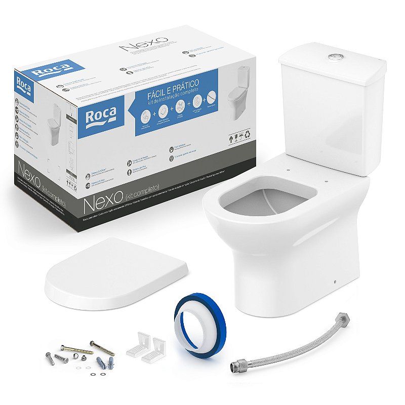 Kit Bacia com Caixa, Complementos de Instalação e Assento PP Nexo
