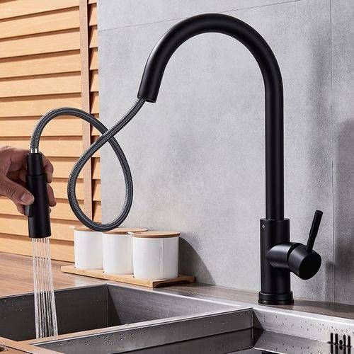 Misturador Monocomando Gourmet Bica Extensível Dublin Black - Jiwi