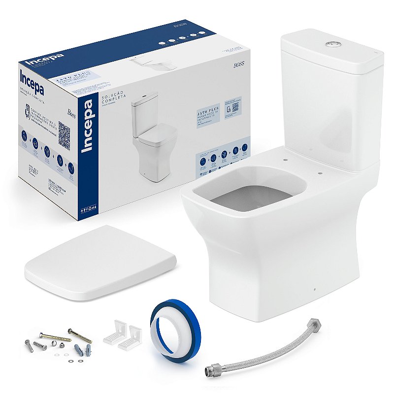 Kit Bacia com Caixa, Complementos de Instalação e Assento PP