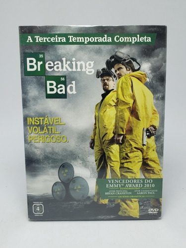 Box Dvd Serie Breaking Bad - 3ª Temp. Original Lacrado - Baú Musical
