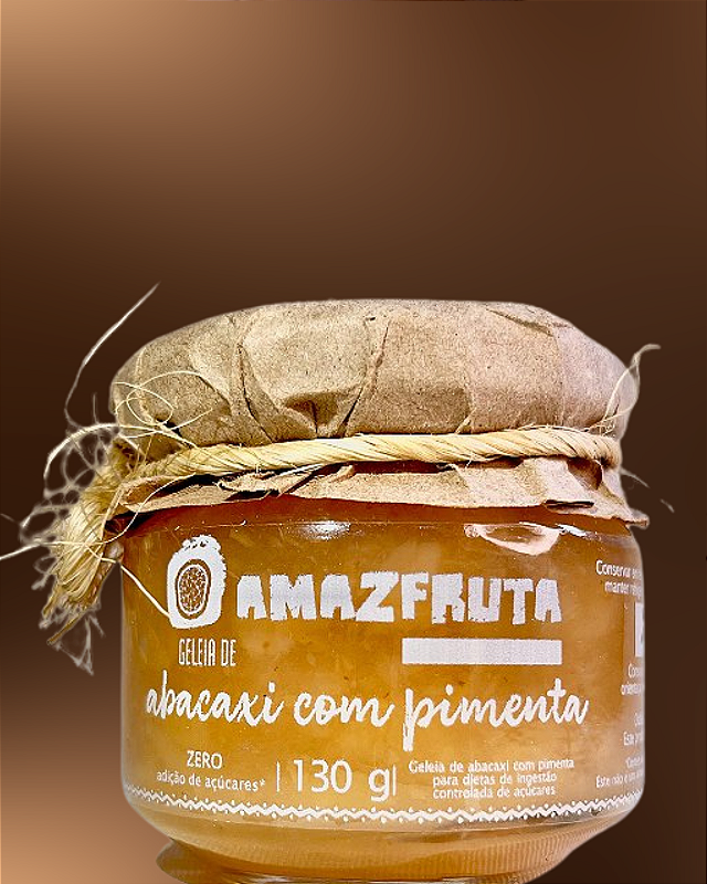 Geleia de abacaxi com pimenta 130g - Sem adição de açúcar - AMAZFRUTA