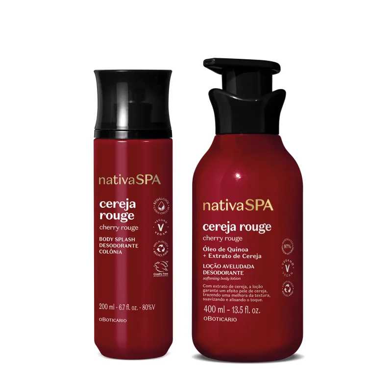Combo Nativa Spa Cereja Rouge: Loção Corporal 400ml + Body Splash