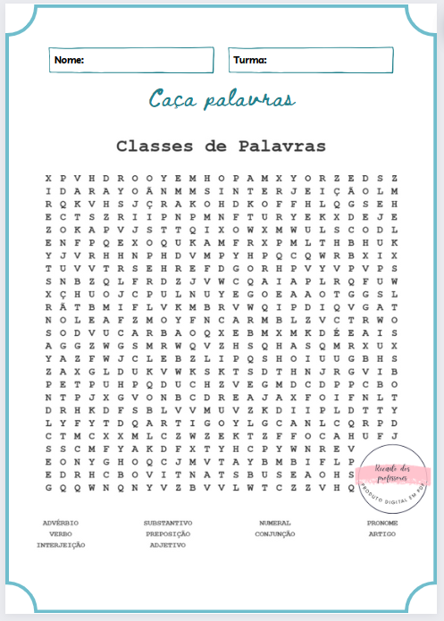 Caça palavras - substantivos, adjetivos e pronomes Palavras substantivos,  Adjetivos, Classes gramaticais, racha cuca caça palavras adjetivos 