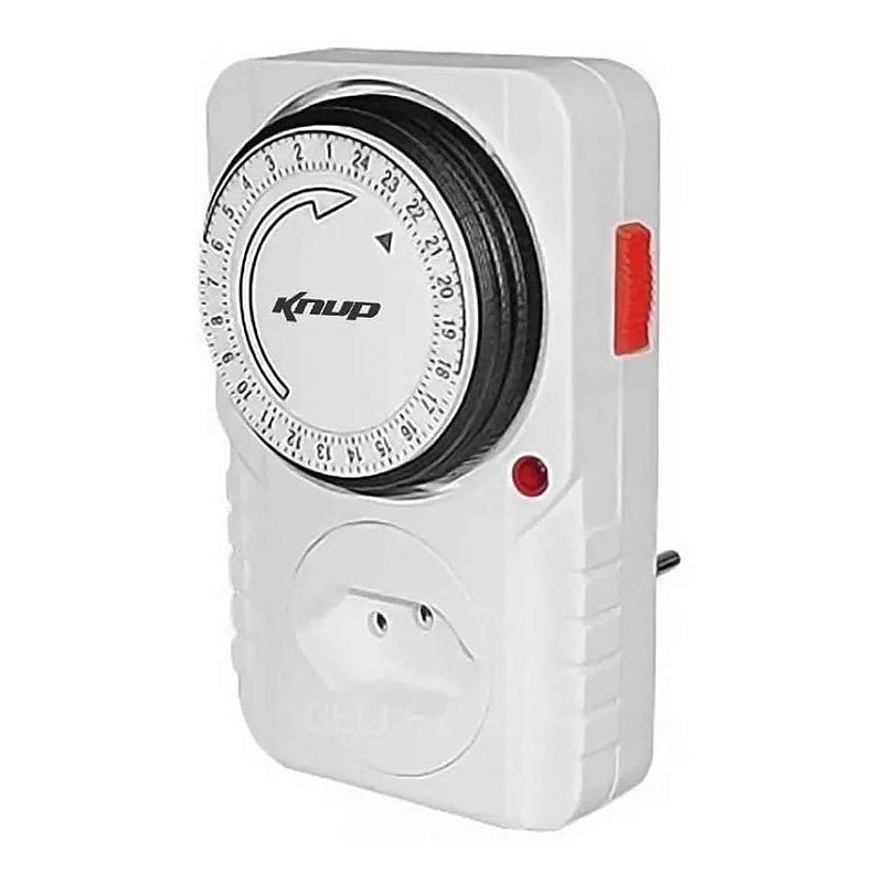 Timer Analogico Bivolt Liga Desliga Aparelho Knup Kp-Es01 - Digimer