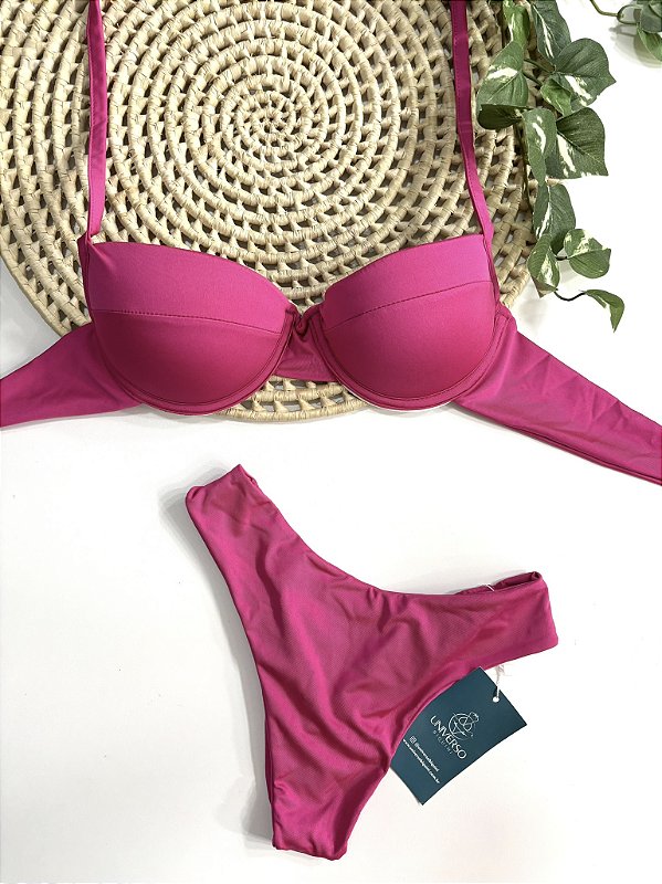 Biquíni Meia Taça Asa Delta - Aro e Bojo Pink