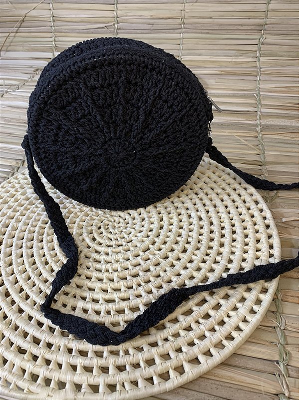 Bolsa Preta para Praia Crochê