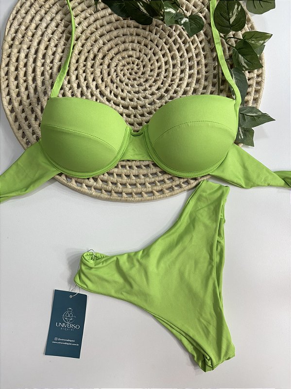 Biquíni Meia Taça Asa Delta Verde Lima