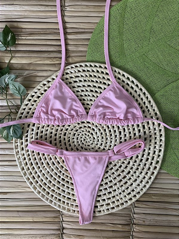 Biquíni de Fita Cortininha - Rosa Claro