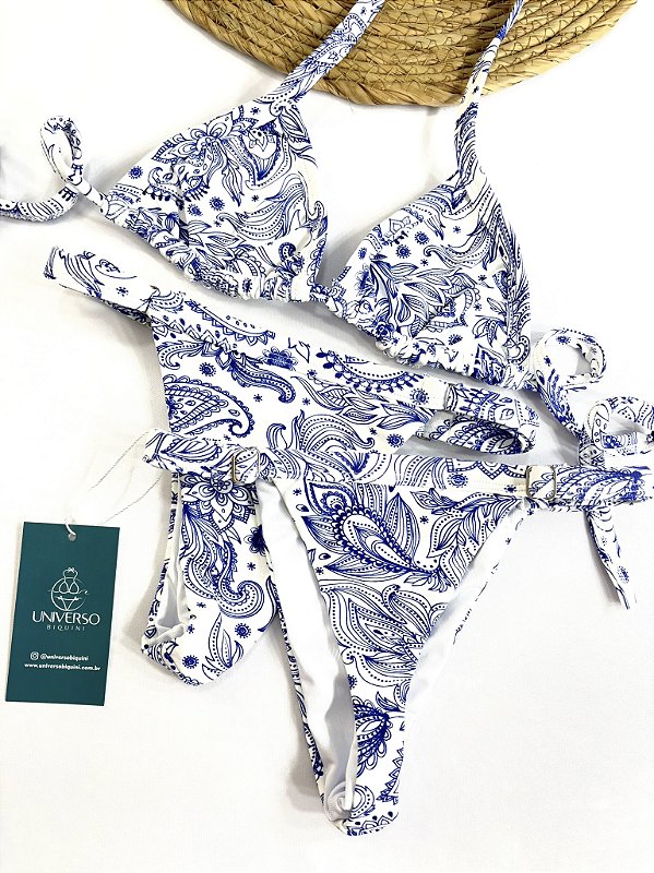 Biquíni Cortininha - Fio Dental+ Premium Proteção UV50+ Farm Santorini