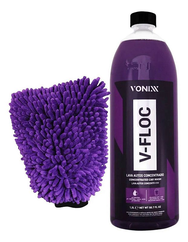 VONIXX SHAMPOO AUTOMOTIVO VFLOC 1,5L LUVA DE LAVAGEM CARRO