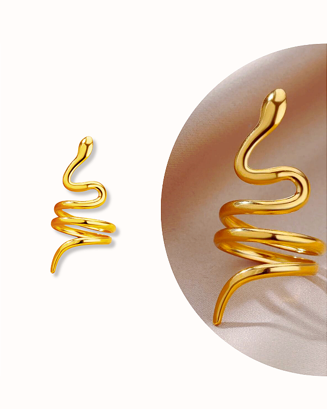 ANEL SNAKE BANHADO A OURO 18K