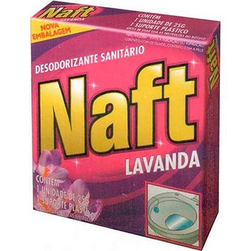 PEDRA SANITARIA LAVANDA NAFT C/SUPORTE 25GR - Profícios