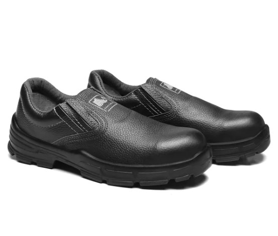 SAPATO BRACOL VAQUETARELAX C/ELASTICO B/PVC PRETO 4045BSES4600LL