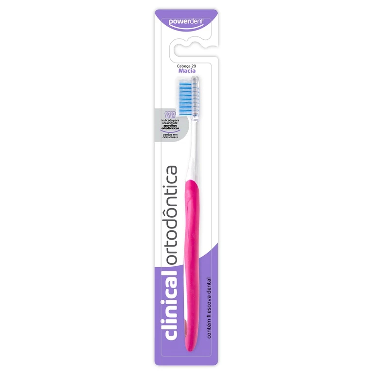 Escova Dental p/ Aparelho Ortodôntica Cerdas Macias Powerdent 1 uni ...
