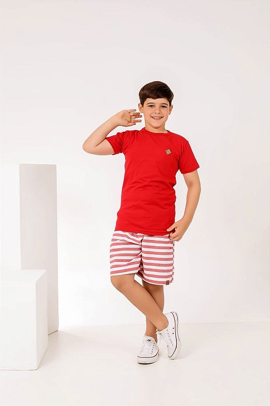 T-Shirt linha boys vermelho
