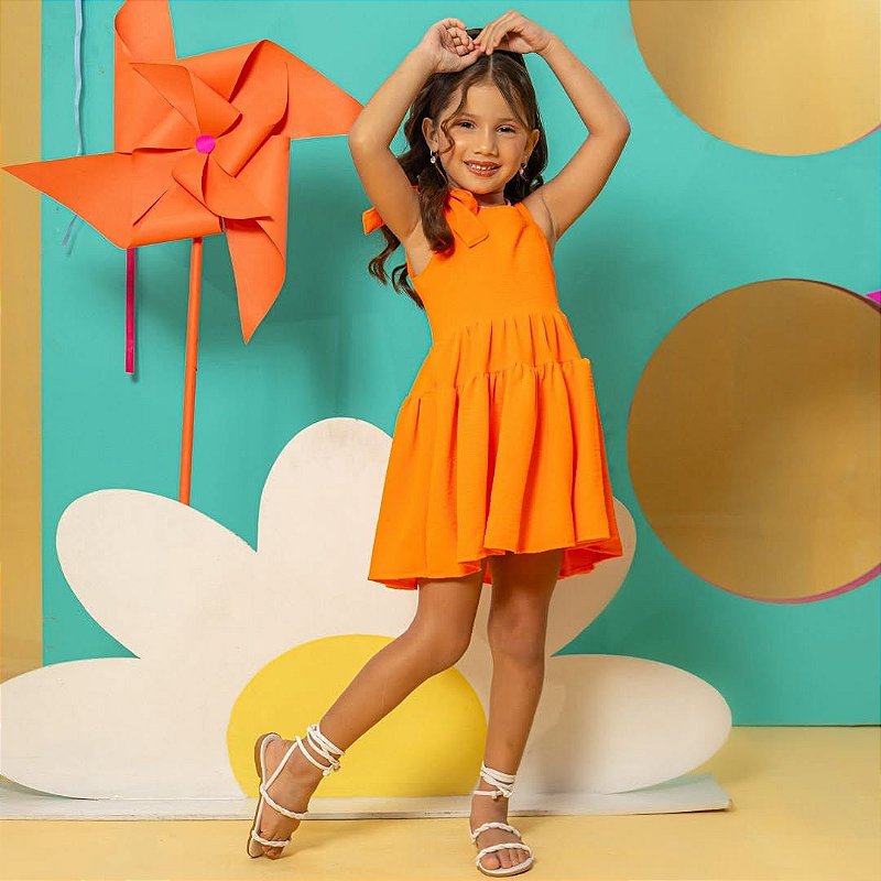 Vestido Laila Laranja Neon