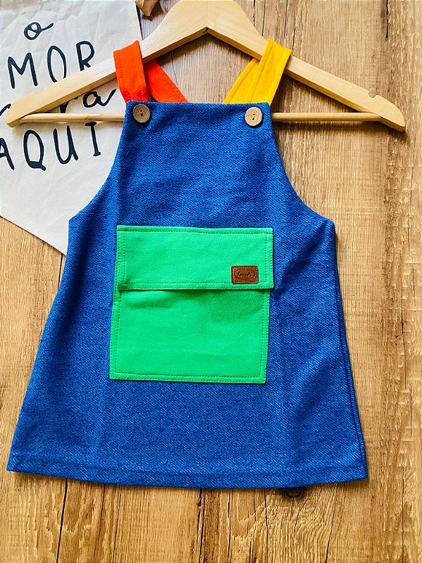 🌈Salopete Jeans Fake Colors💙💚🧡💛