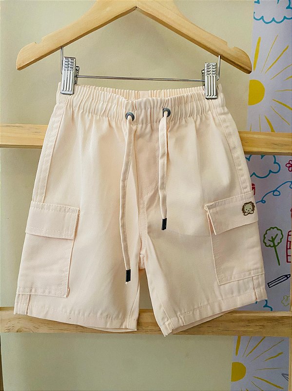 Bermuda Sarja Cargo Bege💛
