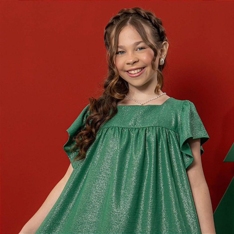 Vestido Lilica Brilhinhos Verde 💚