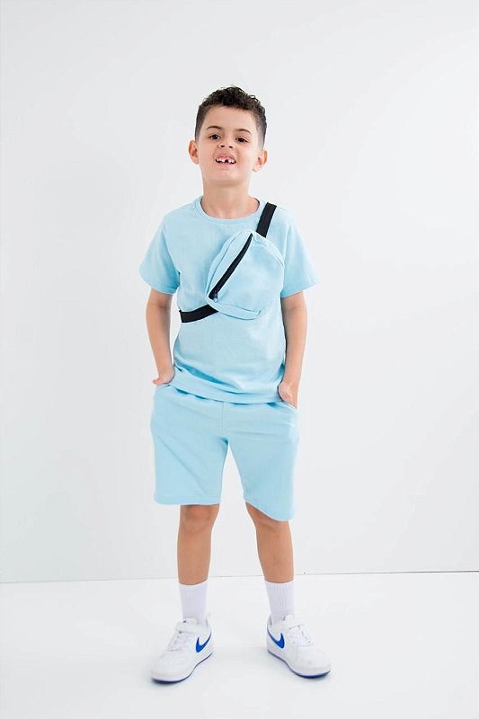 Conjunto T-shirt + bag azul claro