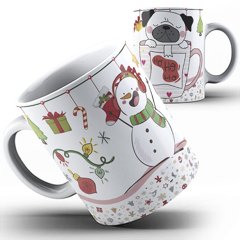 Caneca Natal Boneco de neve cachorro pet  23