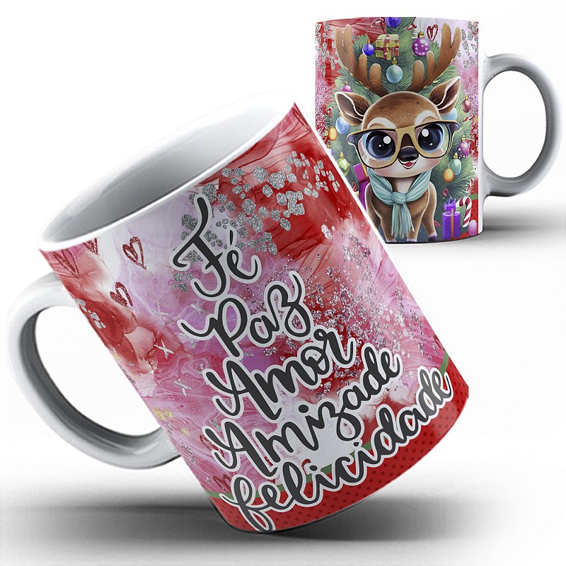 Caneca Natal Fé Paz Amor Felicidades 23