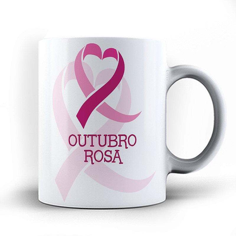 Caneca xicara Outubro rosa luta contra o Câncer 239