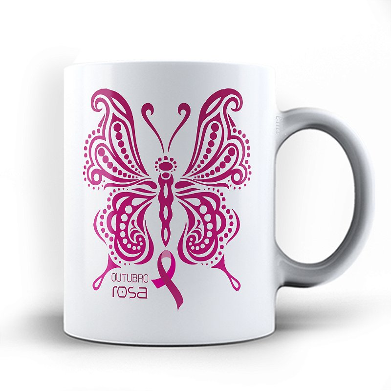 Caneca xicara Outubro rosa luta contra o Câncer 2310
