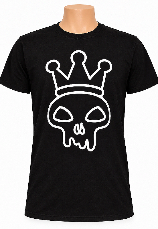 CAMISETA MASCULINA COROA VAZADA 2026 PRETA