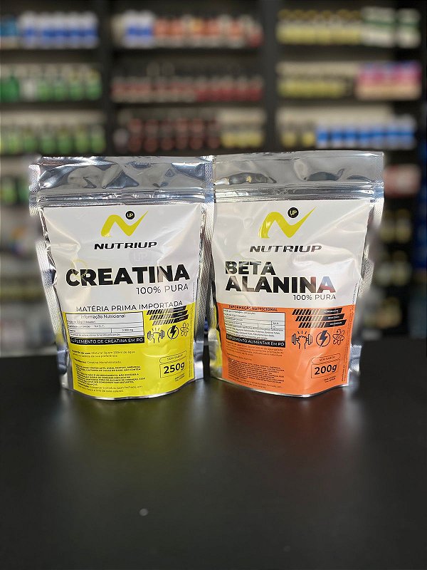 COMBO - Beta Alanina 200g + Creatina 100% Pura Monohidratada 250g Matéria Prima Importada