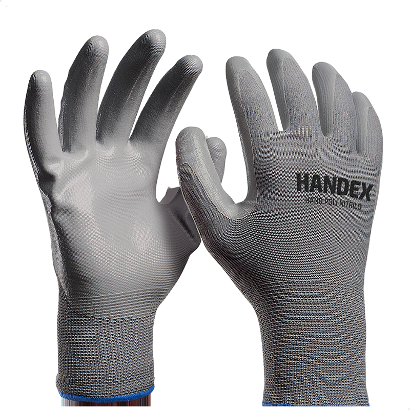 Luva Hand Poli Nitrilo Cinza Hx019 Handex Ca 46615 - Magazine do Epi