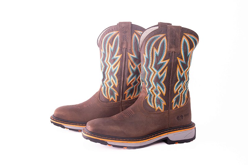 Botas Renegade de Piel Original Punta Cuadrada Color Cafe Apache - Dan Post