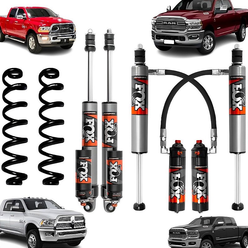 KIT Amortecedores Fox 2.5 (0 a 2”) RAM 3500 + Kit Molas 1,5