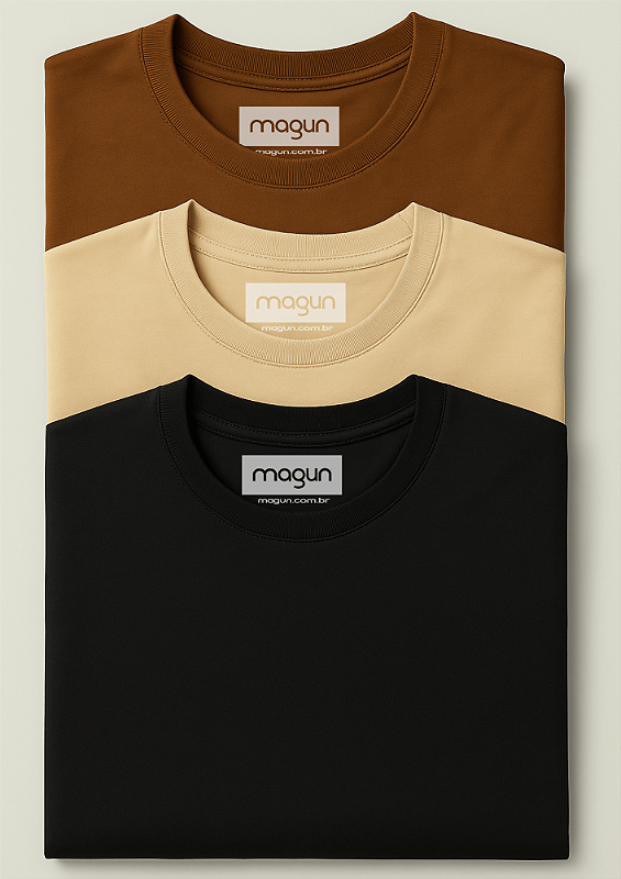 Kit Camisetas Marrom Areia Preto