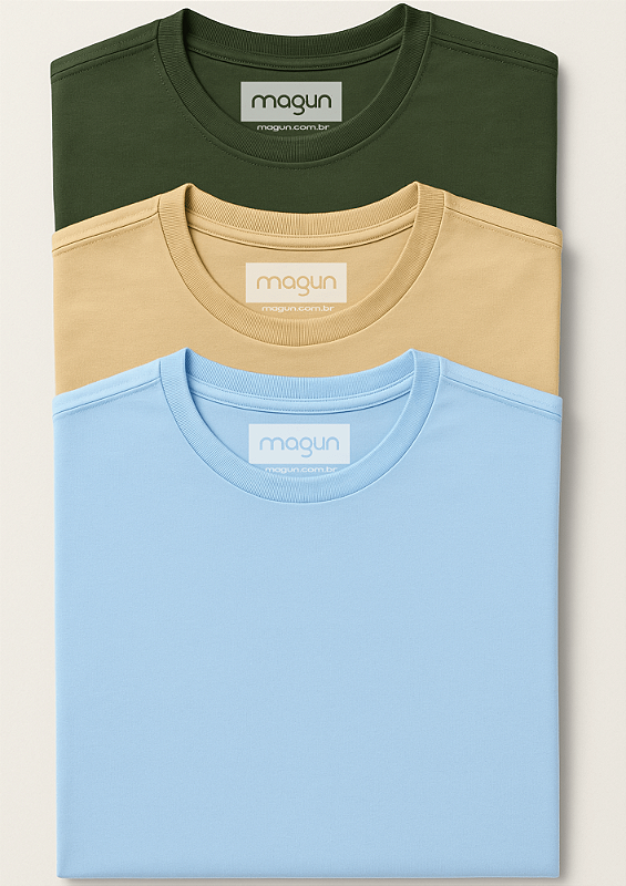 Kit Camisetas Militar Areia Azul Bebe