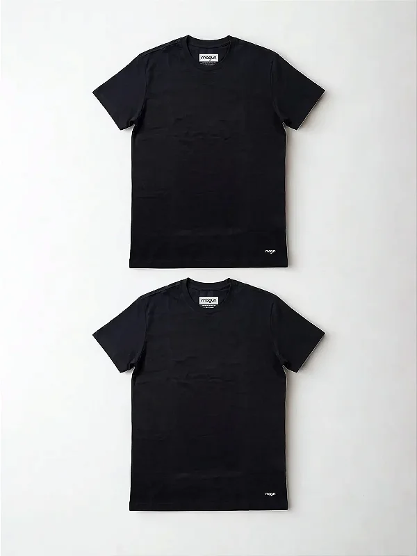 Kit 2 Camisetas Algodão Premium Sem Transparência Pretas