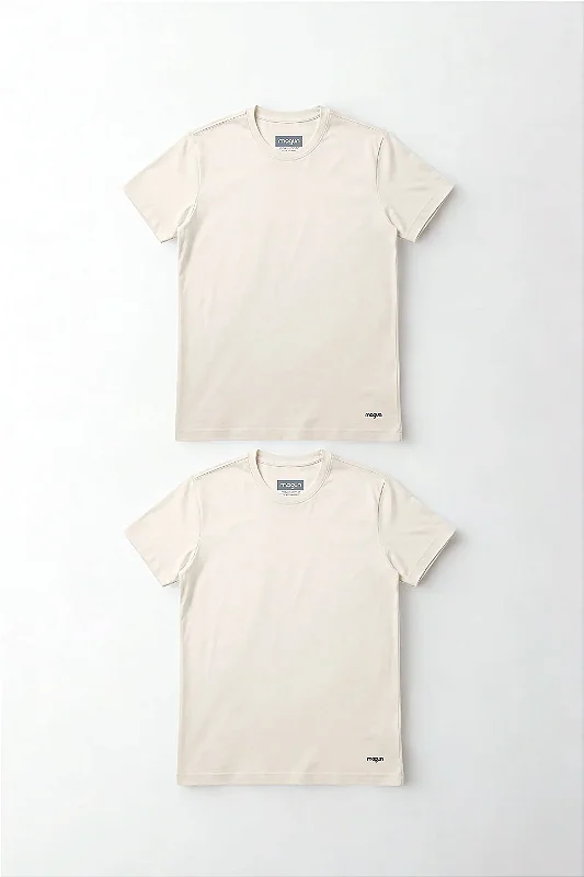 Kit 2 Camisetas Algodão Premium Sem Transparência Off White