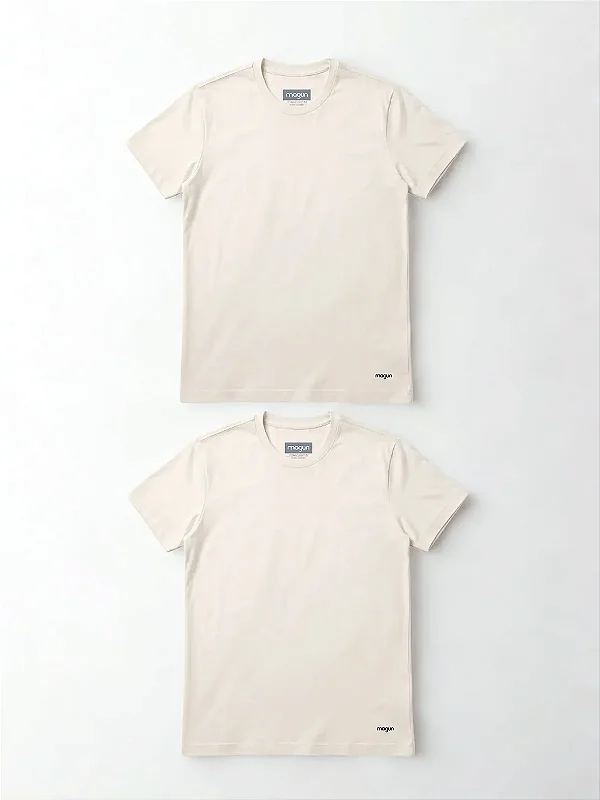 Kit 2 Camisetas Algodão Premium Sem Transparência Off White