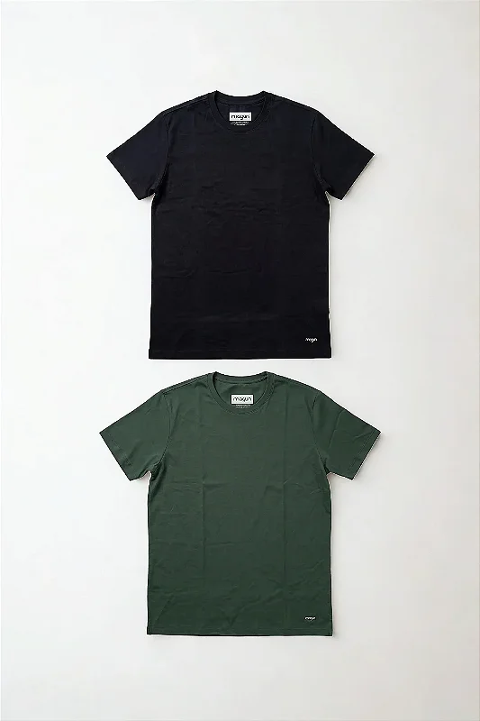 Kit 2 Camisetas Algodão Premium Sem Transparência Verde e Preta