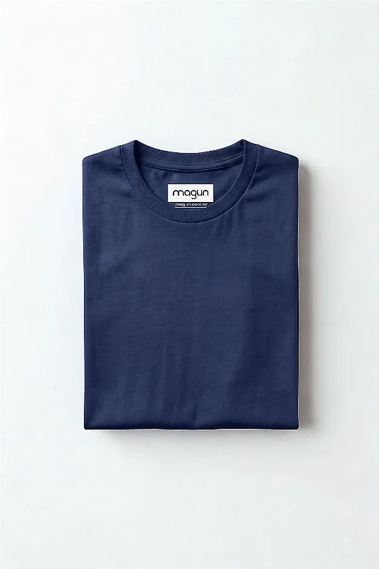 Camiseta Algodão Básica Toque Macio - Azul Marinho