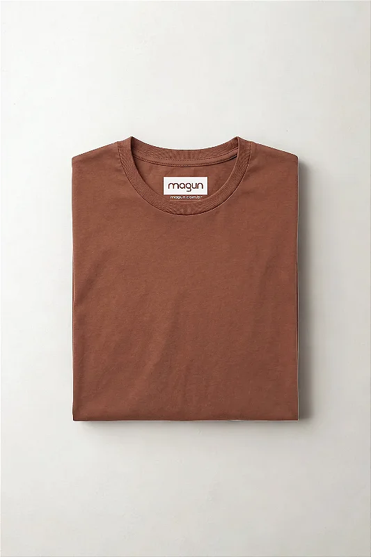 Camiseta Algodão Básica Toque Macio - Marrom
