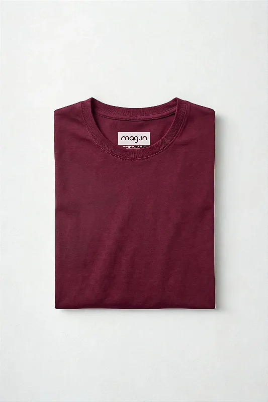Camiseta Algodão Básica Toque Macio - Vinho