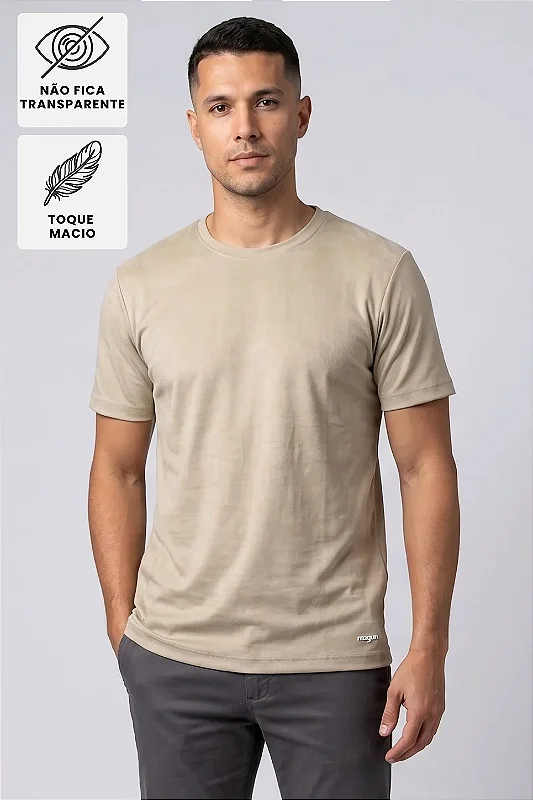 Camiseta Algodão Premium Sem Transparência - Bege