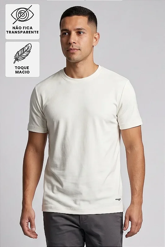 Camiseta Algodão Premium Sem Transparência - Off White