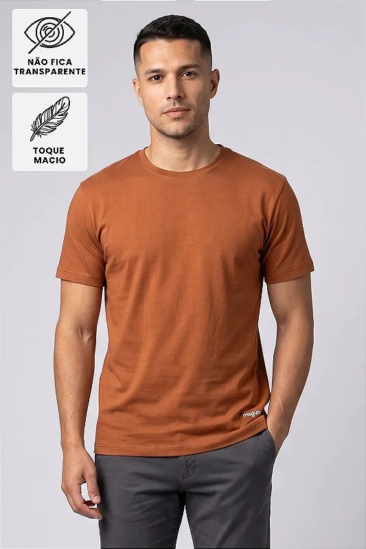 Camiseta Algodão Premium Sem Transparência - Caramelo